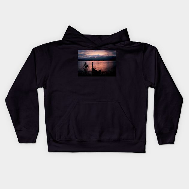 Fishermen of Inle Lake Kids Hoodie by Memories4you